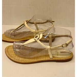 Sam Edelman Women's Gigi RetroT-Strap Sandals Size 7.5 Color: Modern Ivory
